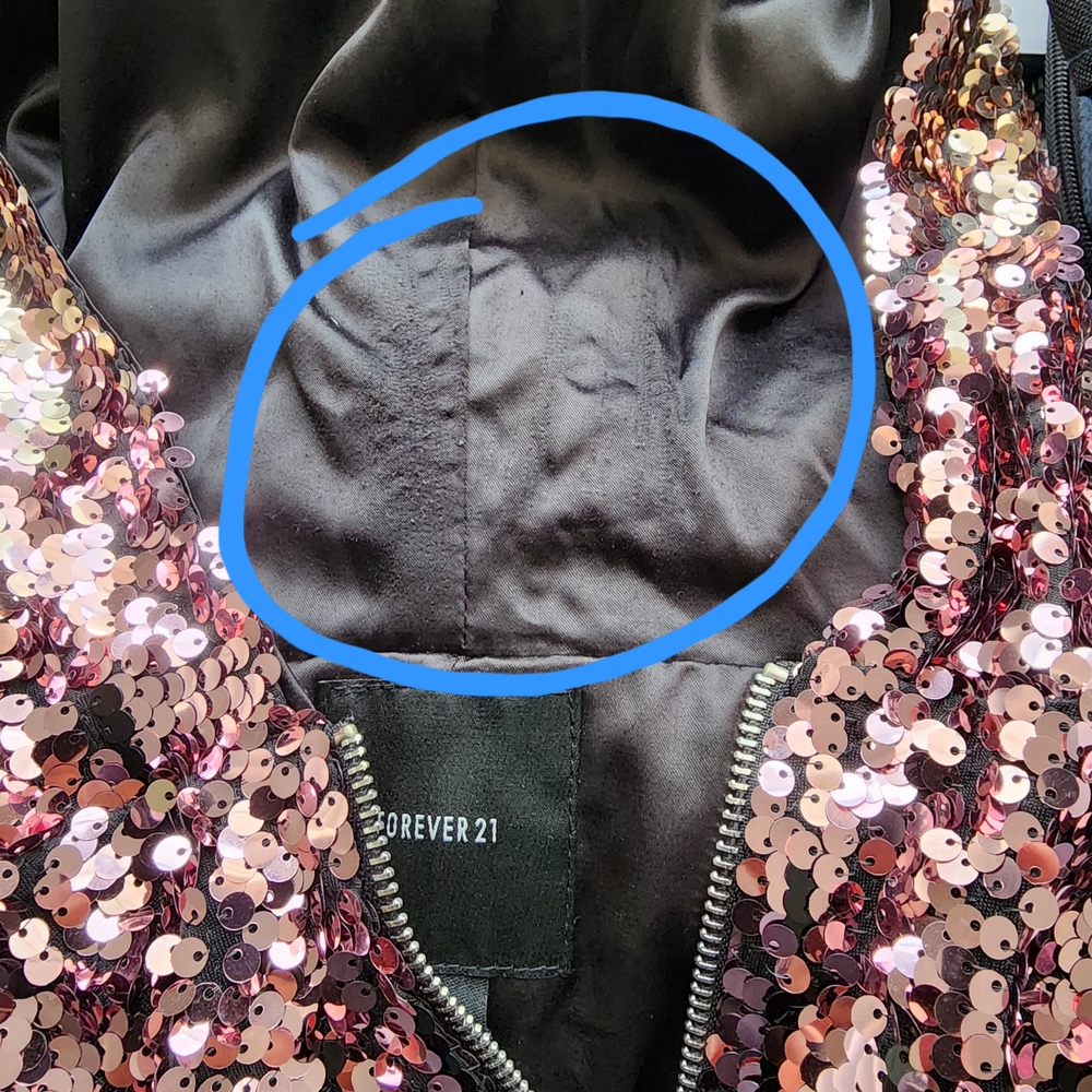 Forever 21 Black and Pink Sequin Bomber Jacket - Picture 10 of 10